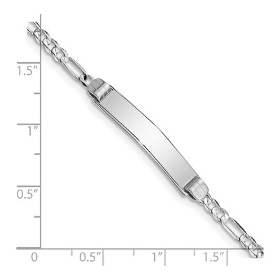 14K White Gold Figaro ID Bracelet – view 4