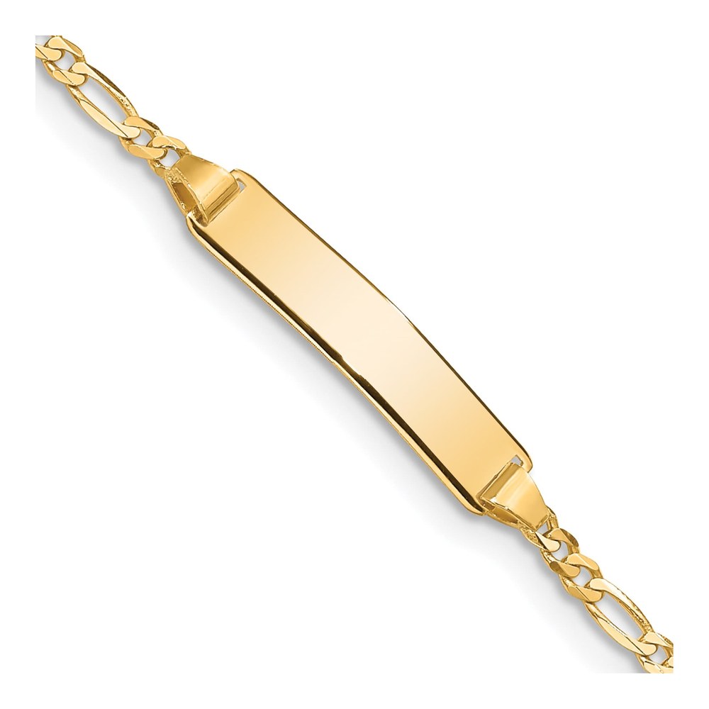 14K Yellow Gold Figaro ID Bracelet