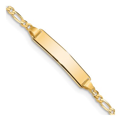 14K Yellow Gold Figaro ID Bracelet