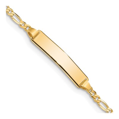 14K Yellow Gold Figaro for Baby Child ID Bracelet
