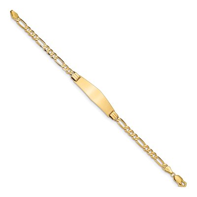 14K Yellow Gold Figaro ID Bracelet – view 3