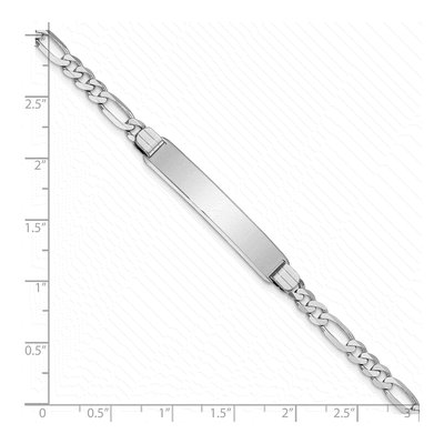 14K White Gold Figaro ID Bracelet – view 4