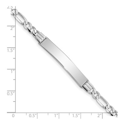 14K White Gold Figaro ID Bracelet – view 3