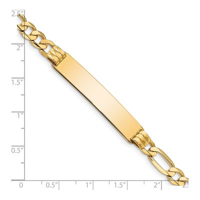 14K Yellow Gold Figaro Link ID Bracelet – view 4