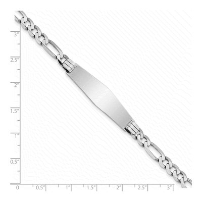14K White Gold Figaro ID Bracelet – view 4