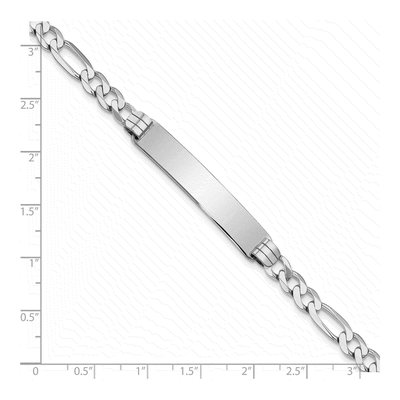 14K White Gold Figaro ID Bracelet – view 4