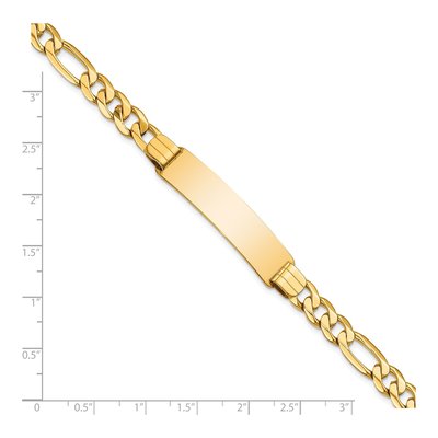 14K Yellow Gold Figaro Link ID Bracelet – view 3
