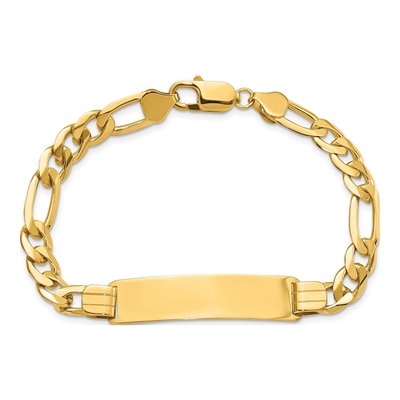 14K Yellow Gold Figaro Link ID Bracelet – view 4