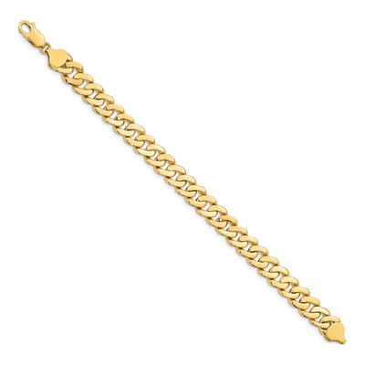 14K Yellow Gold 8.5mm Fancy Curb Link Chain Bracelet – view 2