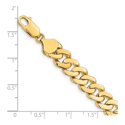 14K Yellow Gold 8.5mm Fancy Curb Link Chain Bracelet – view 3