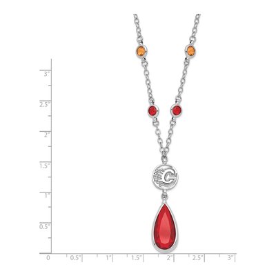 Calgary Flames Brass Crystal Drop Pendant Necklace – view 2