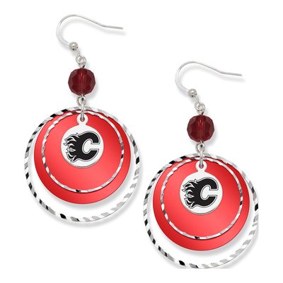 Calgary Flames Brass Game Day Earrings