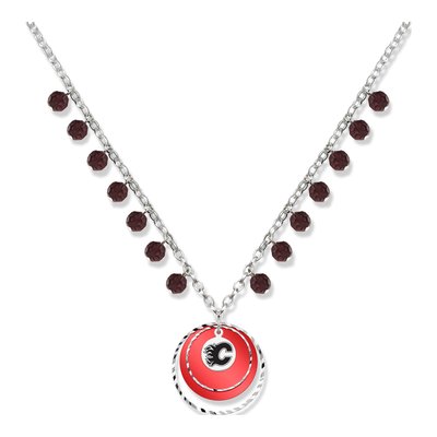 Calgary Flames Brass Game Day Necklace