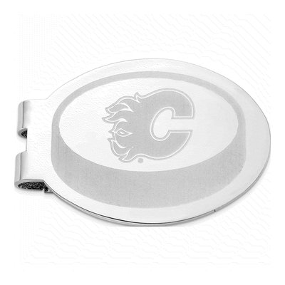 Calgary Flames Engraved Stainless Steel Money Clip