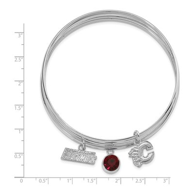 Calgary Flames Brass Crystal Bangle Set Bracelet – view 2