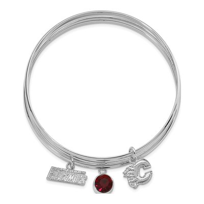Calgary Flames Brass Crystal Bangle Set Bracelet