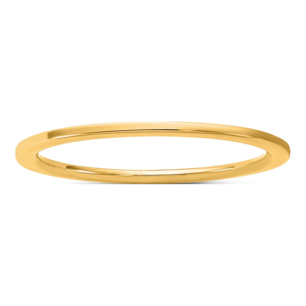 14K Yellow Gold 1mm Standard Flat Comfort Fit Band Size 4.5