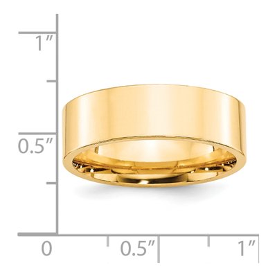 14K Yellow Gold 7mm Flat Comfort-Fit Wedding Band – view 4