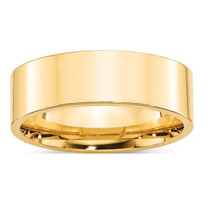 14K Yellow Gold 7mm Flat Comfort-Fit Wedding Band