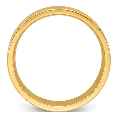 14K Yellow Gold 8mm Flat Comfort-Fit Wedding Band – view 3