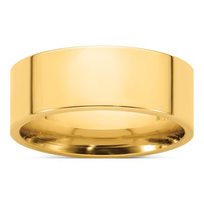 14K Yellow Gold 8mm Flat Comfort-Fit Wedding Band