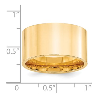 14K Yellow Gold 12mm Flat Comfort-Fit Wedding Band – view 5