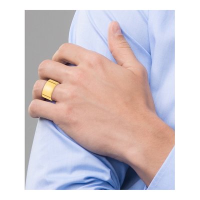 14K Yellow Gold 12mm Flat Comfort-Fit Wedding Band – view 6