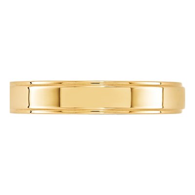 14K Yellow Gold 4mm Step Edge Wedding Band – view 4