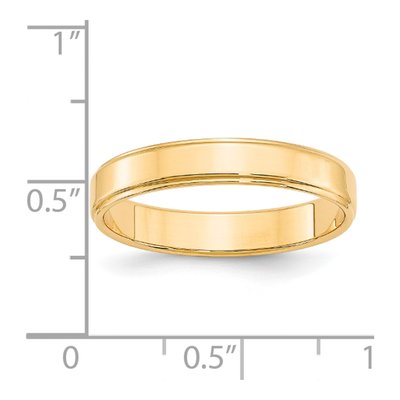 14K Yellow Gold 4mm Step Edge Wedding Band – view 5