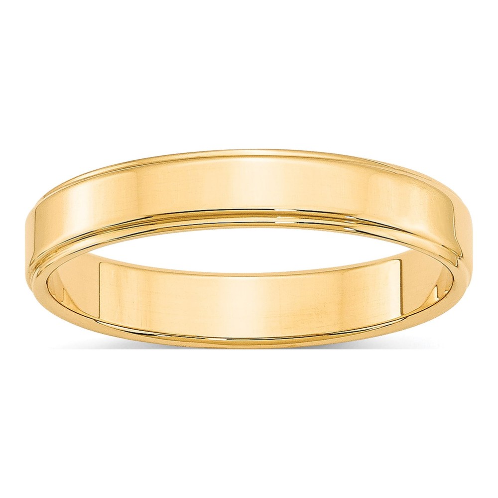 14K Yellow Gold 4mm Step Edge Wedding Band