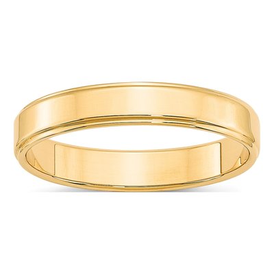 14K Yellow Gold 4mm Step Edge Wedding Band