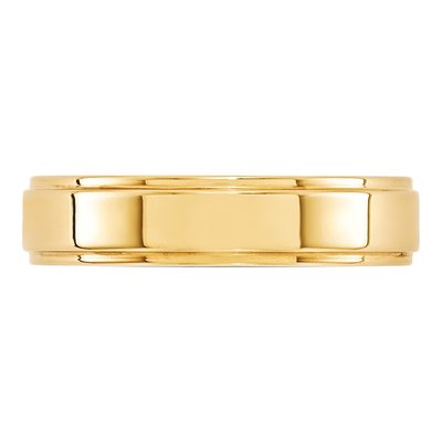 14K Yellow Gold 5mm Step Edge Wedding Band – view 3