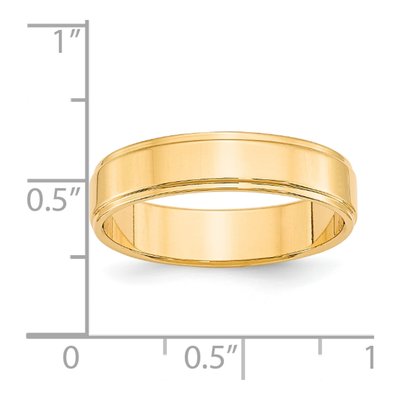 14K Yellow Gold 5mm Step Edge Wedding Band – view 4