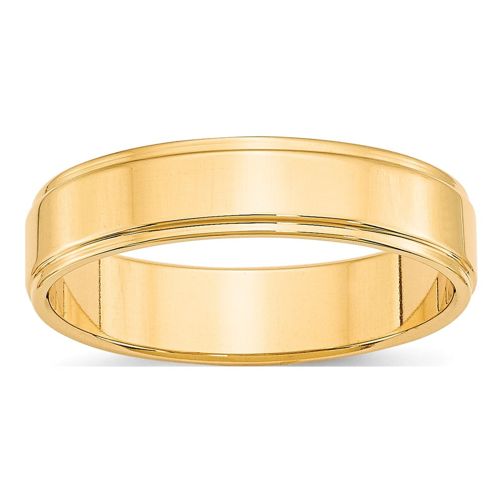 14K Yellow Gold 5mm Step Edge Wedding Band
