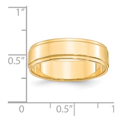 14K Yellow Gold 6mm Flat Step Edge Wedding Band – view 5