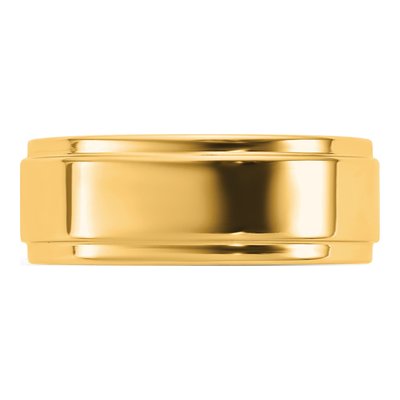 14K Yellow Gold 7mm Step Edge Wedding Band – view 3