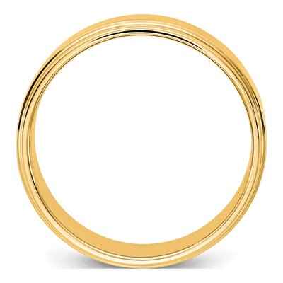 14K Yellow Gold 7mm Flat Step Edge Wedding Band – view 2