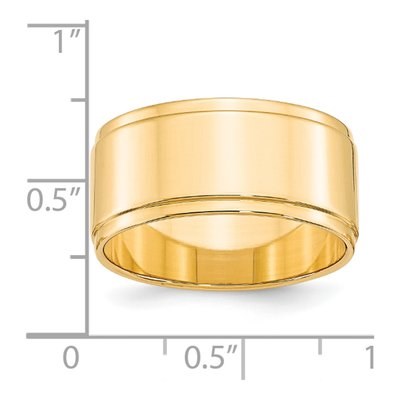 14K Yellow Gold 10mm Step Edge Wedding Band – view 3