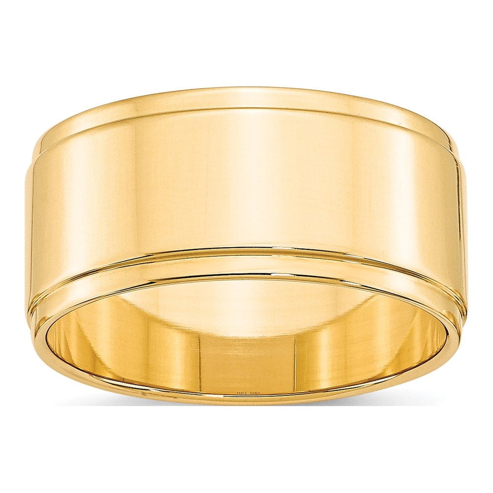 14K Yellow Gold 10mm Step Edge Wedding Band
