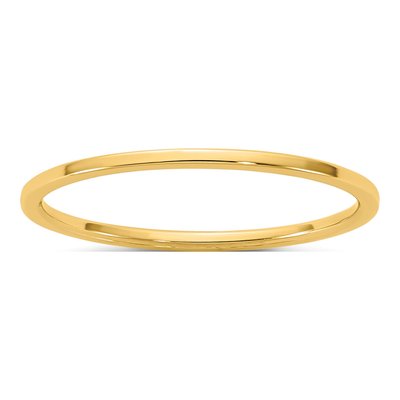 14K Yellow Gold 1mm Flat Wedding Band
