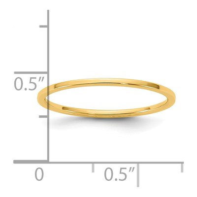14K Yellow Gold 1mm Flat Wedding Band – view 2