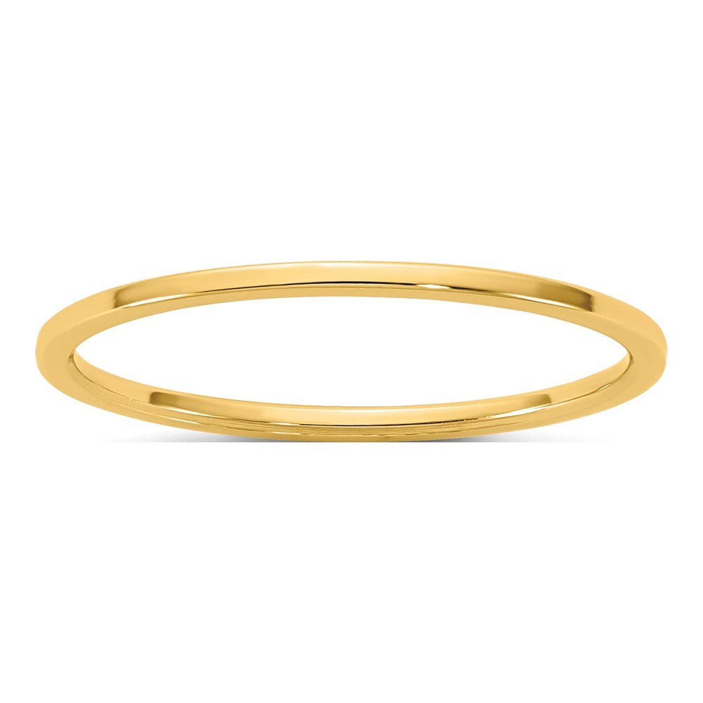 14K Yellow Gold 1mm Light-Weight Flat Band Size 13