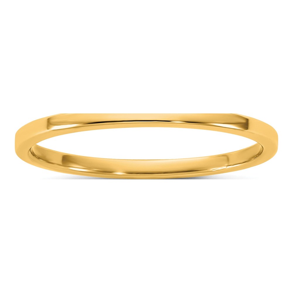 14K Yellow Gold 1.5mm Light-Weight Flat Band Size 14