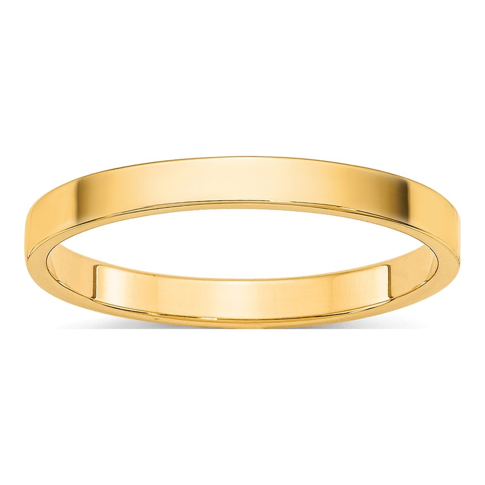 14K Yellow Gold 2mm Flat Wedding Band