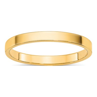 14K Yellow Gold 2mm Flat Wedding Band