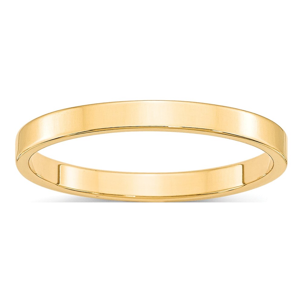 14K Yellow Gold 2.5mm Flat Wedding Band
