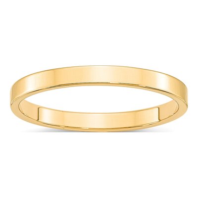 14K Yellow Gold 2.5mm Flat Wedding Band