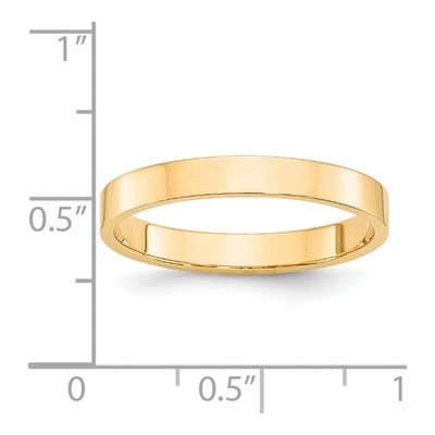 14K Yellow Gold 3mm Flat Wedding Band – view 5