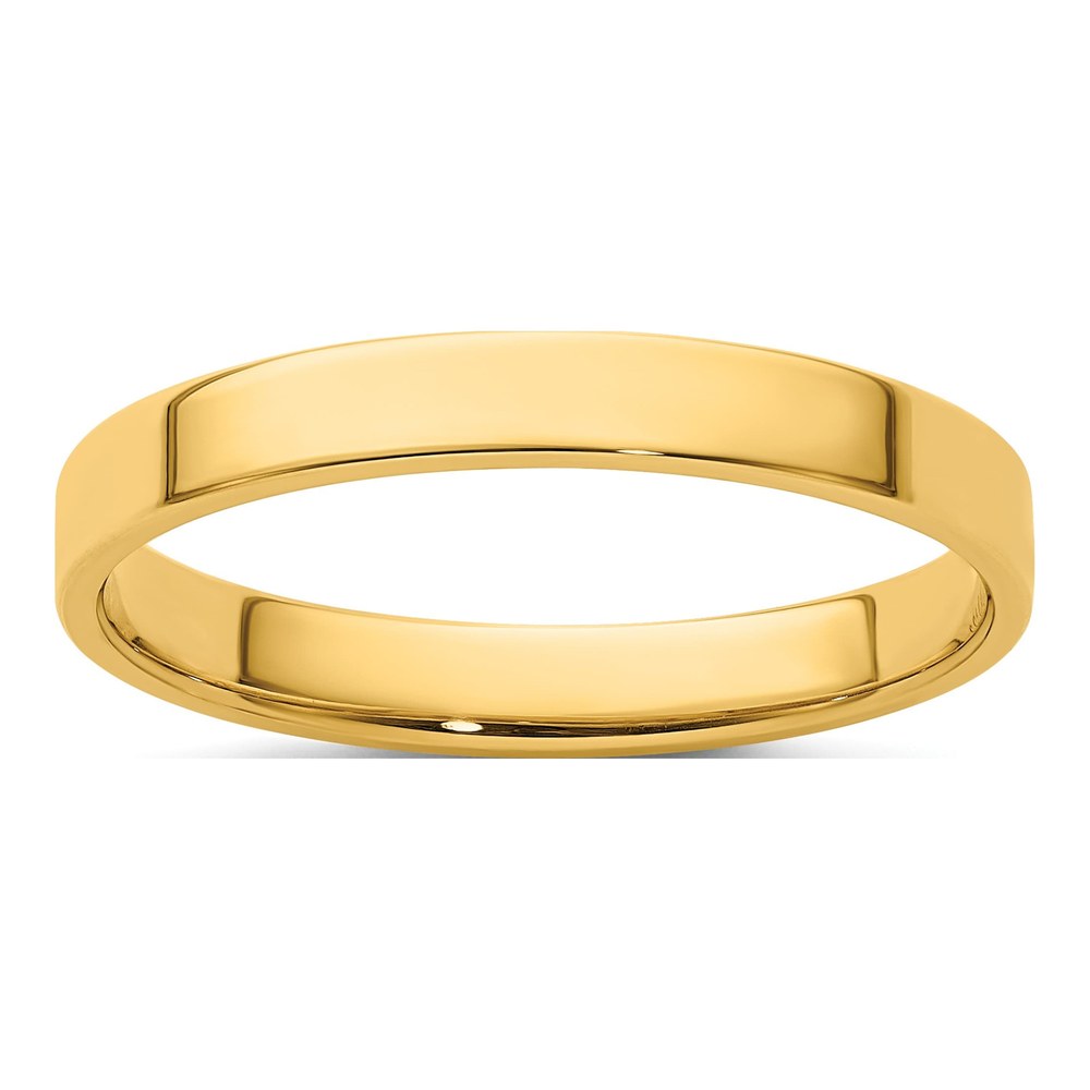 14K Yellow Gold 3mm Flat Wedding Band