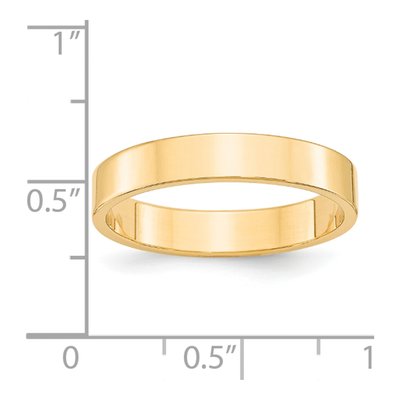 14K Yellow Gold 4mm Flat Wedding Band – view 4